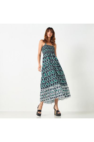 2Xtremz 2Xtremz All-Over Print Halter Dress with Shirred Detail