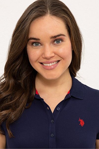 U.S. Polo Assn. Women's Navy Blue Basic Polo Collar T-Shirt