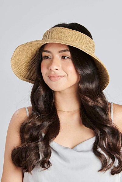 Külah Pălărie cu vizor din paie Camel pentru femei - reglabilă, pliabilă