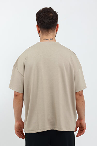 OXVİN Ανδρικό μπλουζάκι Basic Oversize Modal Fabric Μαλακό Loose Fit Cold Vibrant Χρώμα που δεν ξεθωριάζει