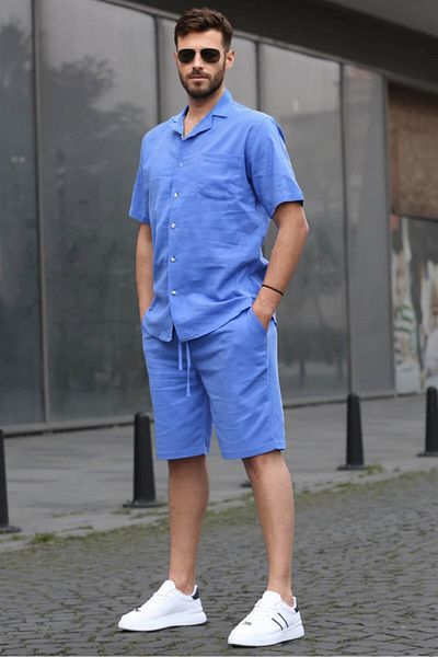 Madmext Ανδρικό μπλουζάκι Basic Oversize Σετ 5588
