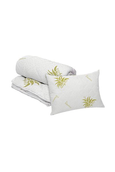 ALCAM Aloe Vera Essence set, microfiber pillow 50x70 cm and quilted duvet 350g/sqm, 140x200 cm