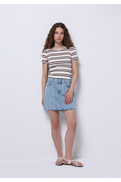 Colin's Жіноча синя спідниця з регулярним кроєм, на блискавці, в смужку