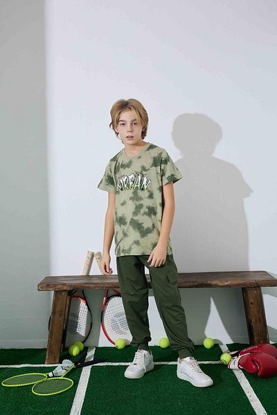KIPIRIK BABY Boy's Green Tie Dye Patterned Pajama Set
