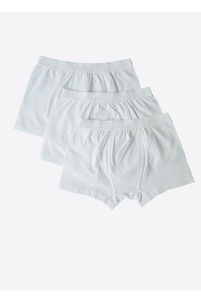 kitikate Boxer pentru bărbați, clasic, organic, 3 piese, alb