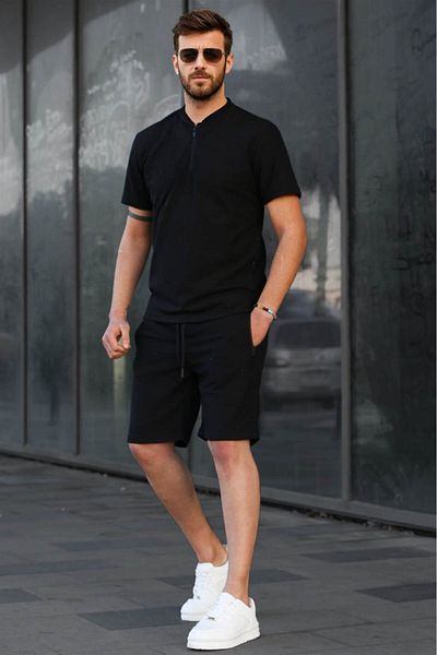Madmext Μαύρο ανδρικό σορτς Regular Fit 6364