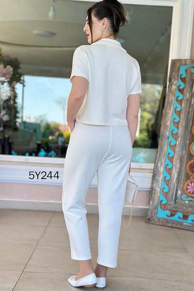 İnce Topuk Polo Neck Modal Fabric Grass Suit 5Y244