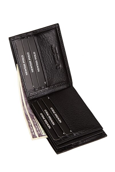 Newish Polo Men's Black Genuine Leather Wallet and Card Holder