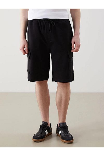 LC Waikiki Ανδρικό σορτς Cargo XSIDE Black Slim Fit