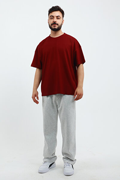 OXVİN Men's Oversize Modal Fabric Soft Non-Fading T-Shirt Basic Wide T-Shirt