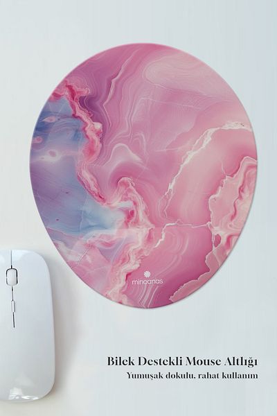 Mincanas Colorful Patterned Oval Mouse Pad with Wrist Support Mouse Pad