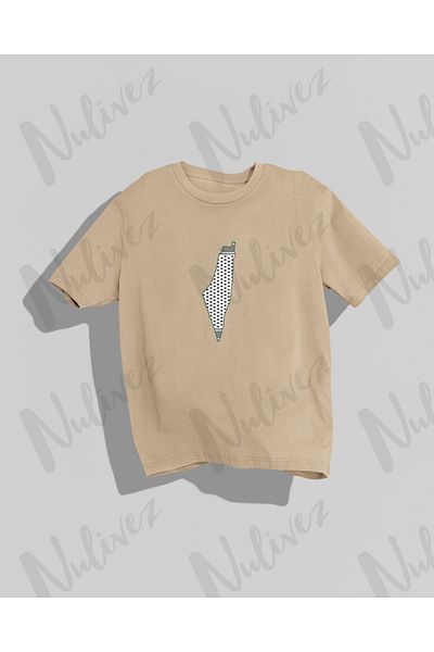 Nulivez Υψηλής ποιότητας Παλαιστινιακό Σχέδιο Unisex Μπλουζάκι Oversize - Πίσω Εκτύπωση