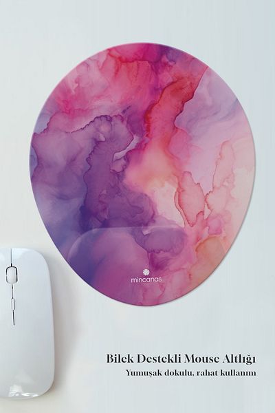 Mincanas Colorful Patterned Oval Mouse Pad with Wrist Support Mouse Pad