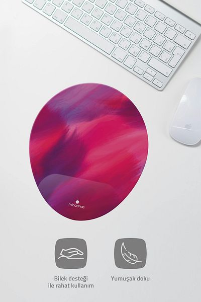 Mincanas Colorful Patterned Oval Mouse Pad with Wrist Support Mouse Pad