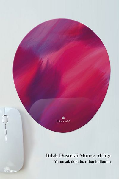 Mincanas Colorful Patterned Oval Mouse Pad with Wrist Support Mouse Pad