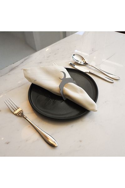 Wall Art İstanbul Crescent Motif Metal Napkin Ring (Set of 12) - Wamh204