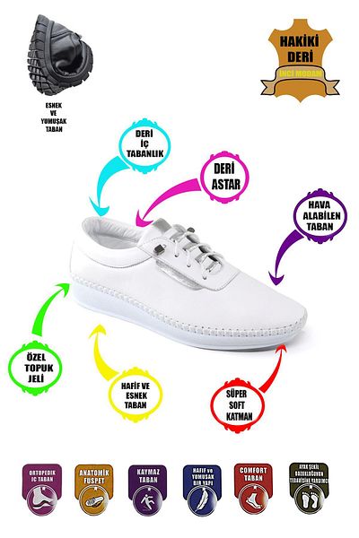 Pabuçland Pantofi casual ortopedici complet din piele naturală