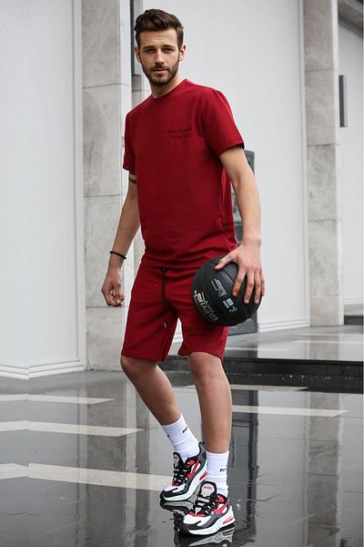 Madmext Ανδρικό σορτς Claret Red Printed 5820