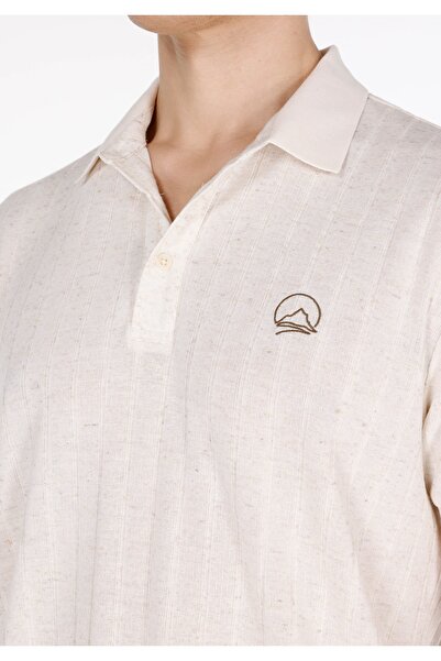 Colin's Regular Fit Polo Yaka Düz Erkek Bej Kısa Kol Tişört