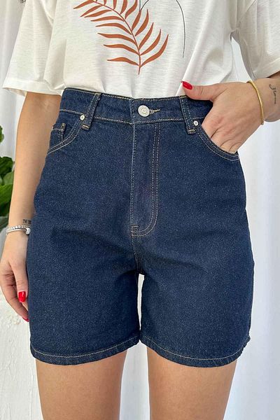 Mine Tan Butik Pantaloni scurți din denim de damă - bleumarin