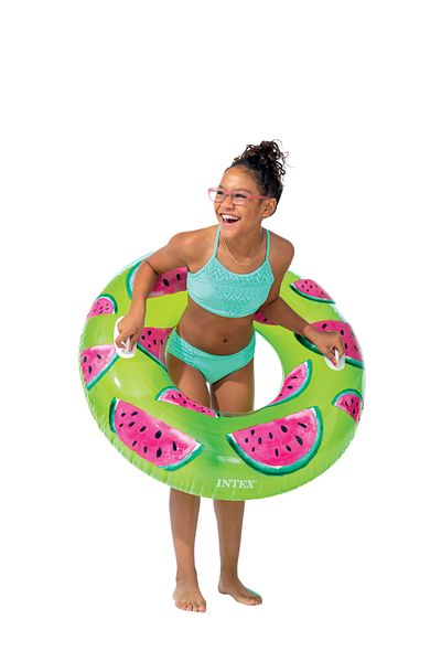 TUENGİ STORE 9+ Years Strawberry Patterned Grip Bagel Inflatable Sea Pool Adult and Children's Ring 107 cm