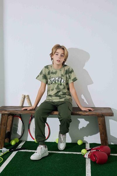 KIPIRIK BABY Boy's Green Tie Dye Patterned Pajama Set