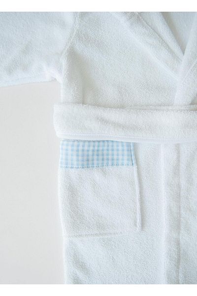 kitikate Organic Drm Bathrobe White Blue