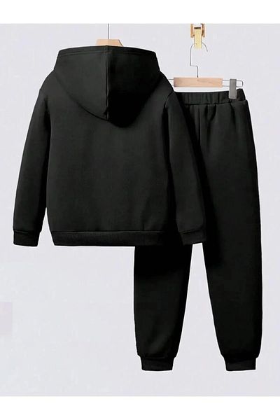 Muwen Butik Black Heart Printed Tracksuit Set
