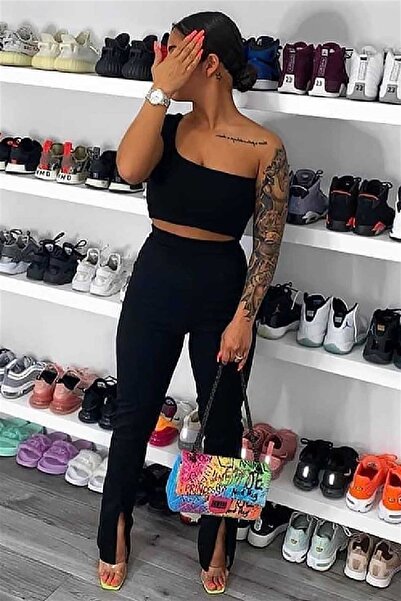 Madmext Mad Girls One Shoulder Black Strappy Body Mg325