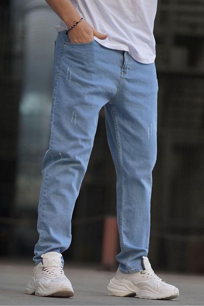 Madmext Ανδρικό τζιν παντελόνι Ice Blue Standard Fit 6375