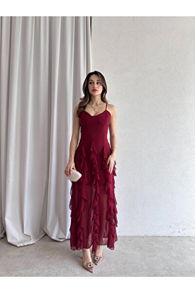 Mooi Butik Jose Maxi Dress 4793 - Burgundy