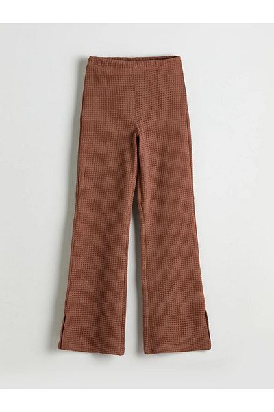 LC Waikiki LCW Vision Beige Elastic Waist Women's Self-Patterned Trousers