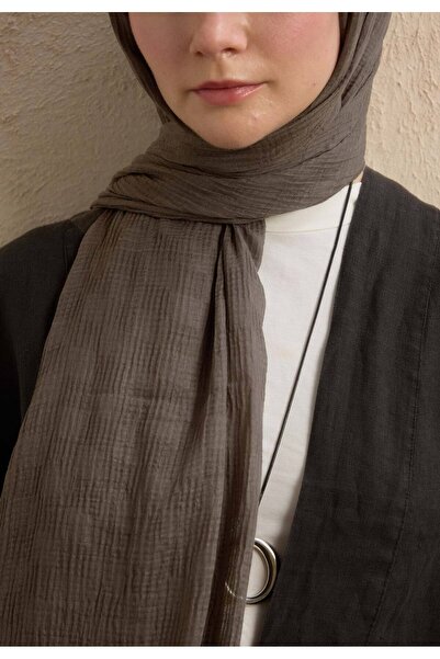 Fresh Modal Checked Shawl Smoke