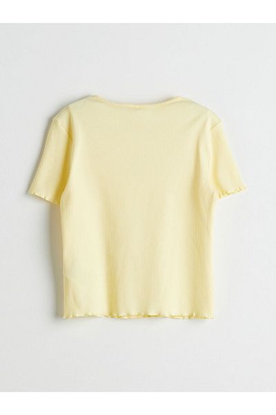 LC Waikiki Crew Neck Embroidered Short Sleeve Girl's T-Shirt