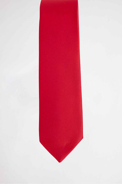 Tudors Pack of 5 Plain Classic Red Men's Tie with Pocket Square