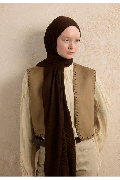 Fresh Modal Krinkil Shawl Bitter Brown