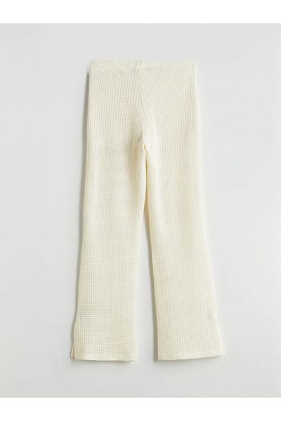 LC Waikiki LCW Vision Ecru Women's Self-Patterned Trousers with Elastic Waistband