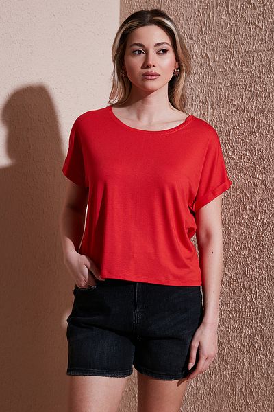 Fashion Friends Comfort Fit Crew Neck Blouse Bluz 25Y0519K1