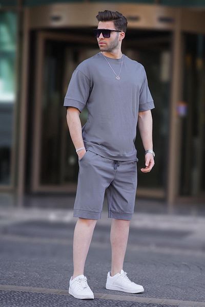 Madmext Smoked Crew Neck Basic ανδρικό σορτς 5953