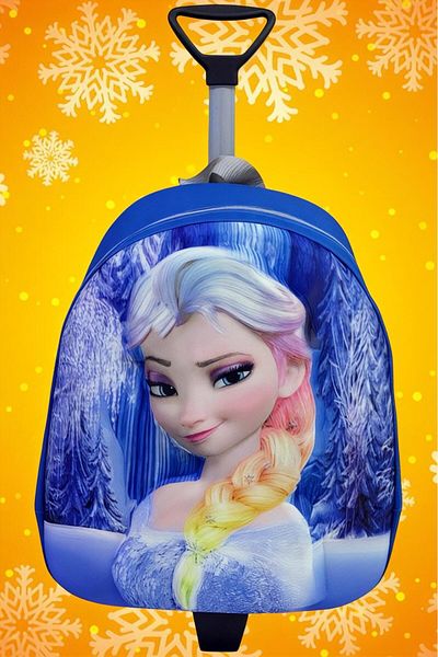 Uniquerrs Grădiniță 2-6 ani Blue Elsa Frozen Eva Printed Daily Back cu racletă Valisă de călătorie și ghiozdan