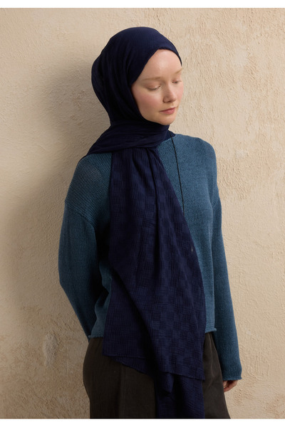 Fresh MODAL DAMALI ŞAL LACİVERT