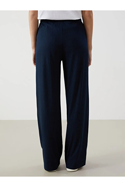 LC Waikiki LCWAIKIKI Classic Lacivert Beli Lastikli Dokulu Kadın Pantolon