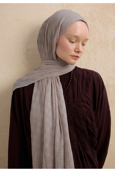 Fresh Modal Check Shawl Silver