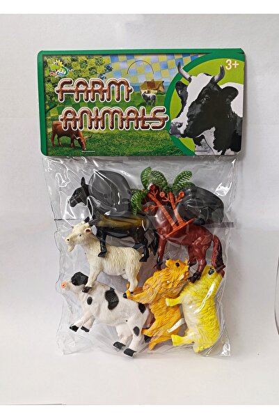 Brother Toys Çiftlik Hayvanları Koyun İnek Köpek Keçi At Eşek ve Aksesuarlar Toplam 9 Parça Oyuncak