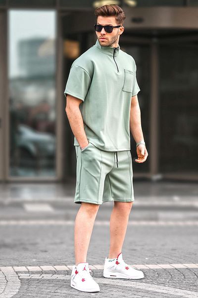 Madmext Ανδρικό σορτς Mint Green με φερμουάρ 5947