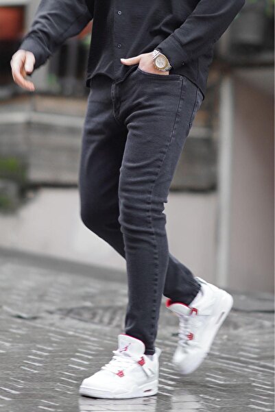 Madmext Straight Leg Relaxed Cut Men's Anthracite Jeans 6330