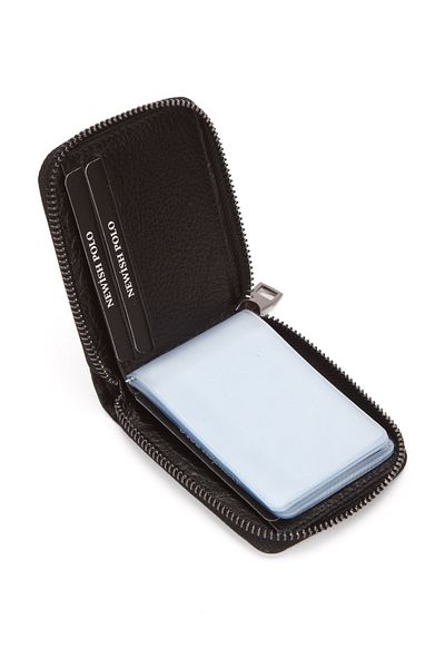 Newish Polo Men's Genuine Leather Wallet and Card Holder - Black