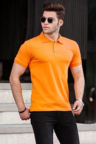 Madmext Základní oranžové polo tričko 4550