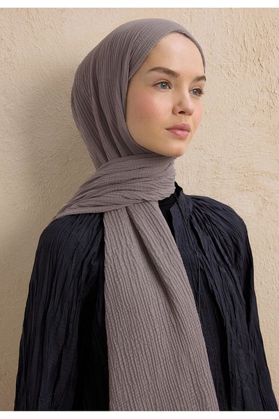 Fresh Modal Krinkil Shawl Metallic Gray