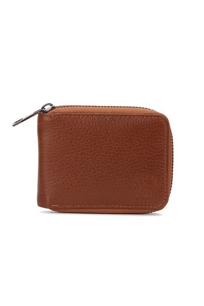 Newish Polo Men's Genuine Leather Wallet and Card Holder - Tan